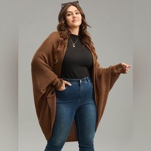Solid Dolman Sleeve Arc Hem Cardigan 18-20 2x NWT